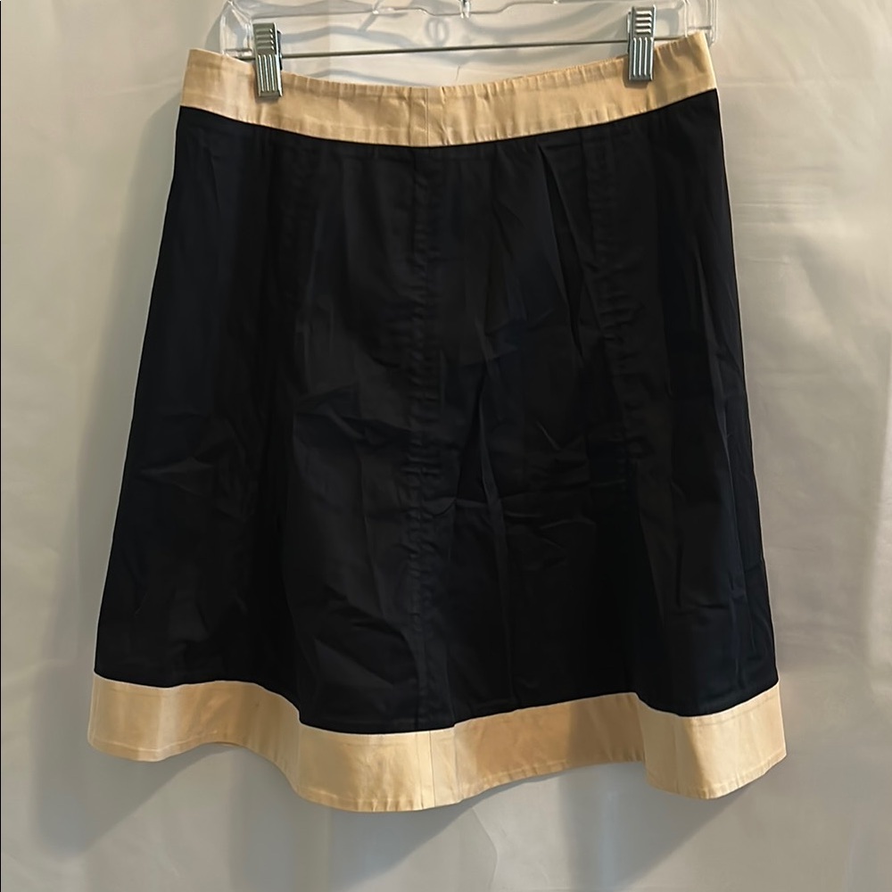 Salvatore Ferragamo Black and Tan A-Line Cocktail Skirt